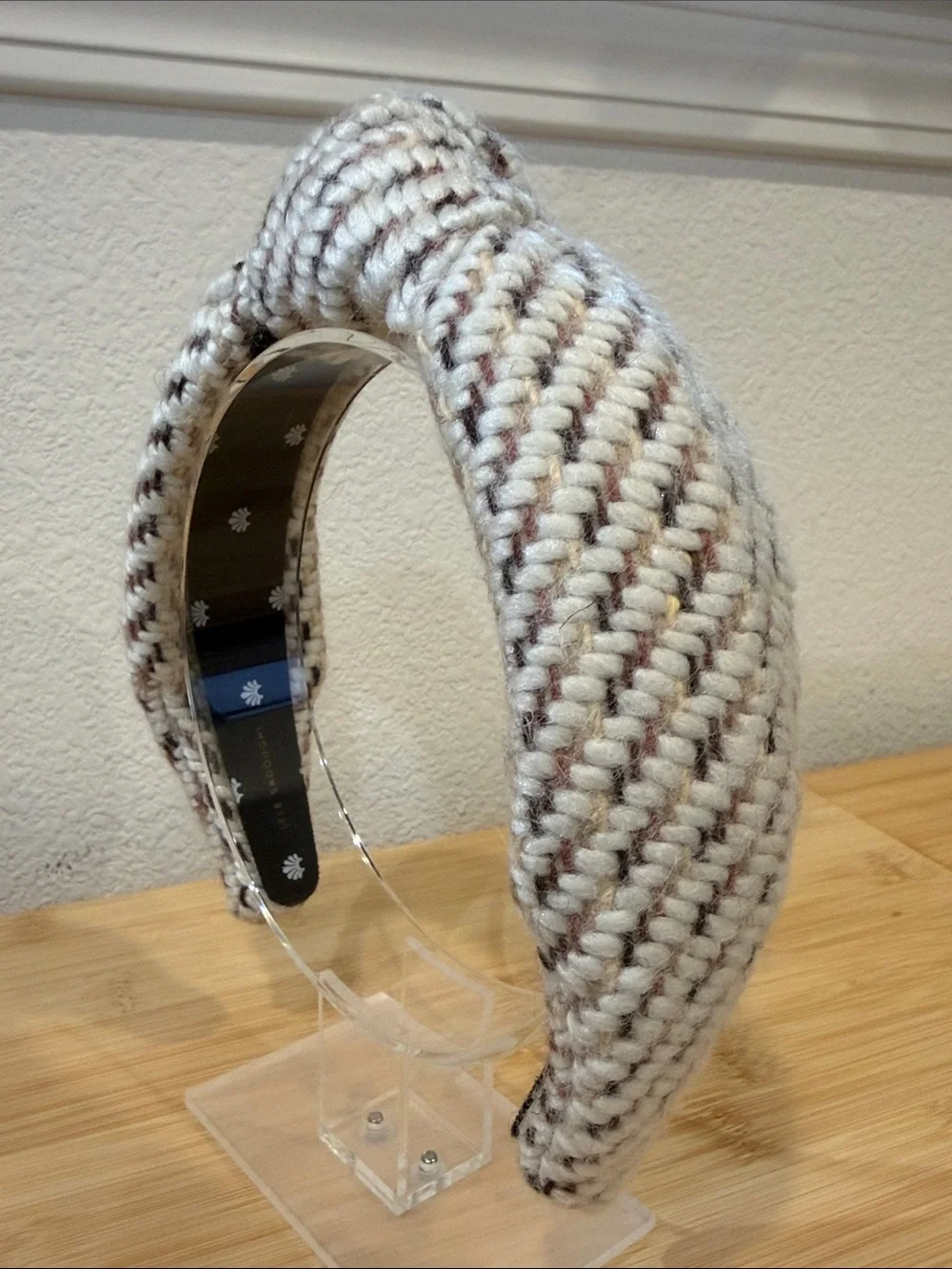 Lele Sadoughi Cream Knitted Knotted Headband